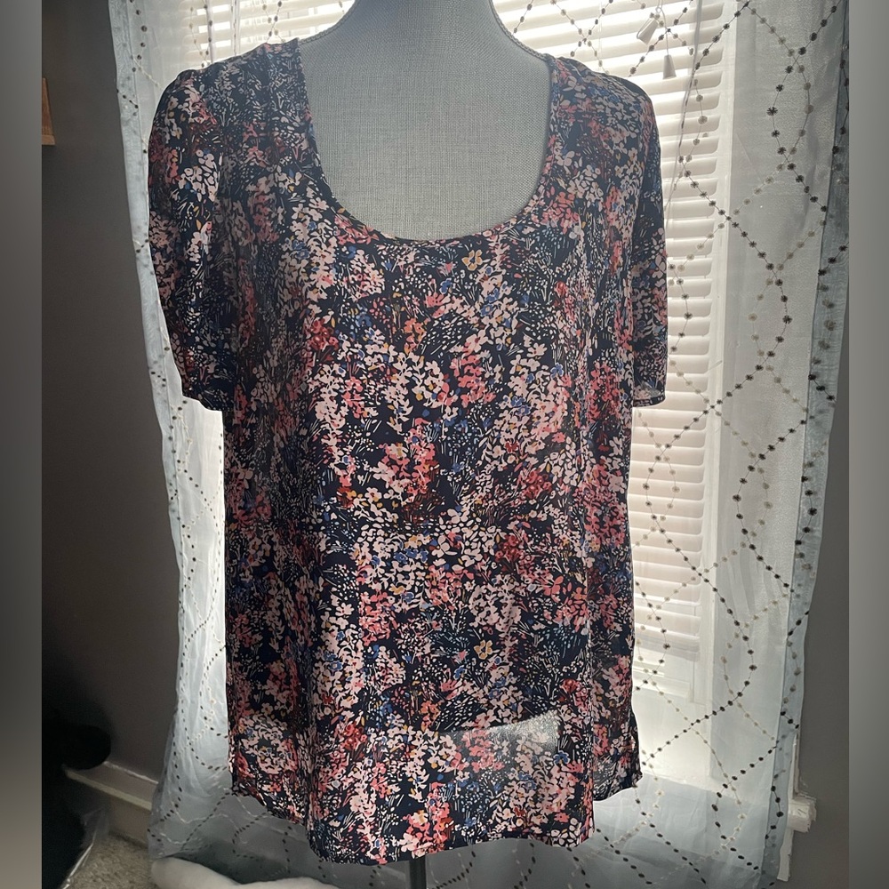 Maurices Navy Floral Blouse